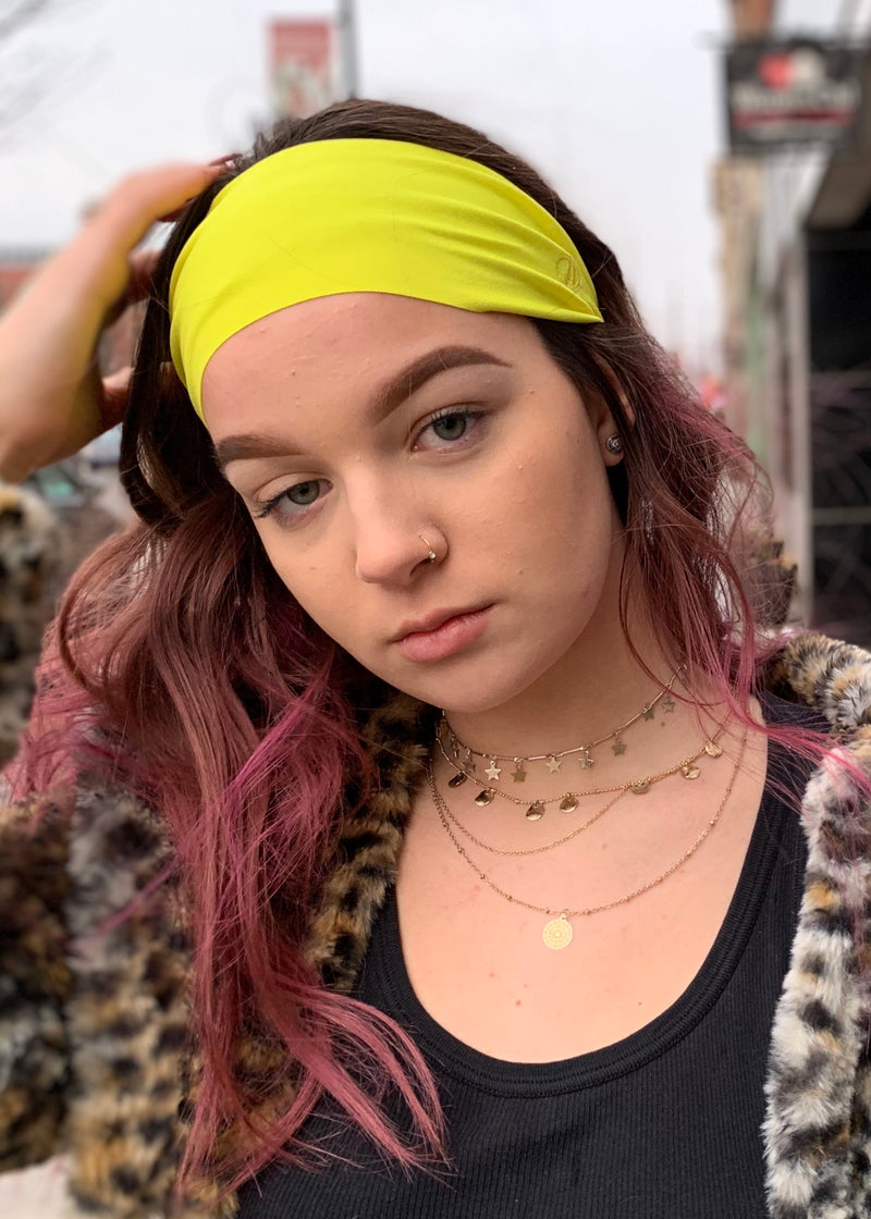 Neon Yellow Yoga Headband