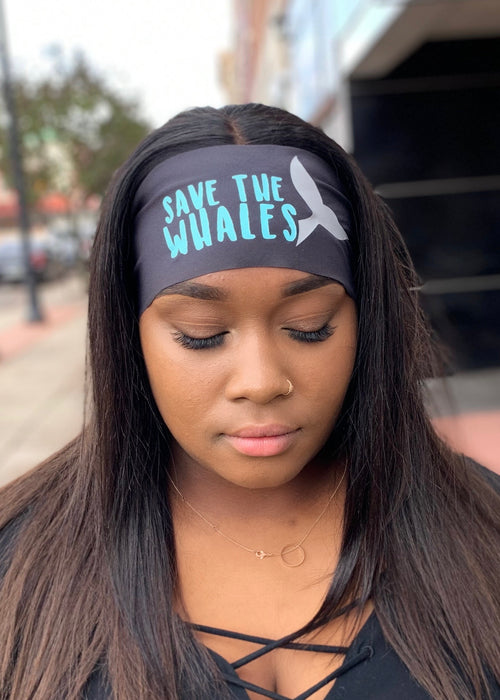 Save the Whales Antimicrobial Yoga Headband