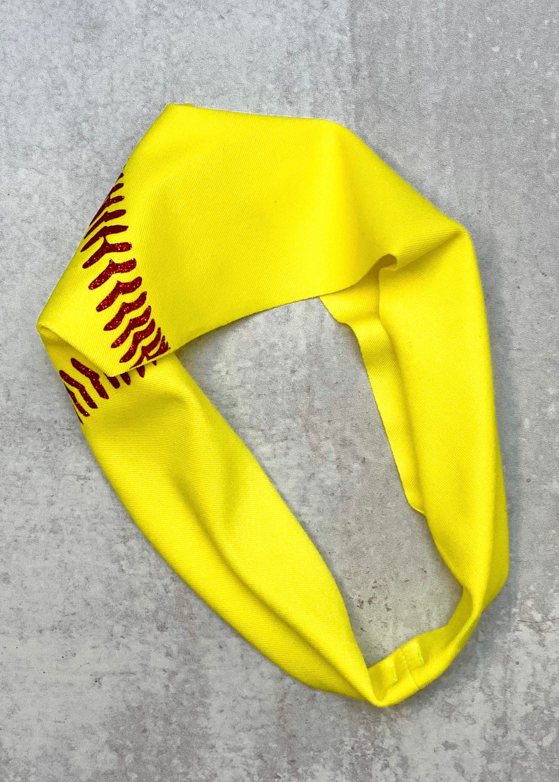 Softball Glitter Threads Yoga Headband