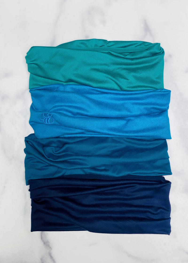 Blue Extra Wide Yoga Headbands