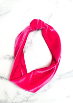 Hot Pink Velvet Top Knot