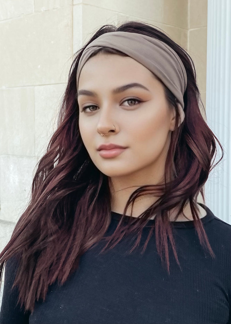 Mushroom Gray Twist Headwrap
