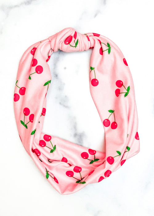 Cherry Top Knot Headband