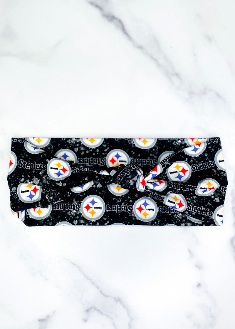 Upcycled Steelers Top Knot Headband