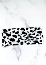 Cow Spots Top Knot Headband