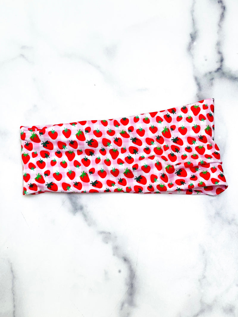 Strawberry Farm Extra Wide Yoga Headband