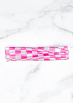 Pink Checkered Twist Headwrap