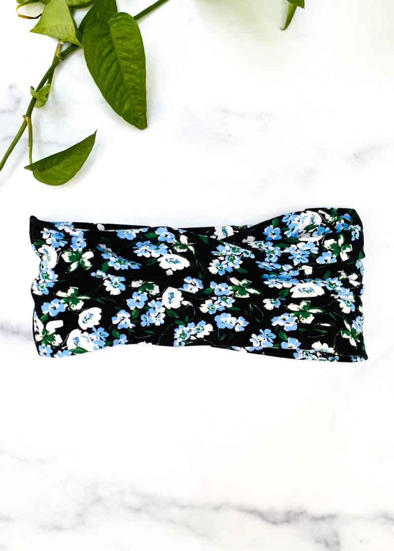 Forget Me Not Extra Wide Yoga Headband