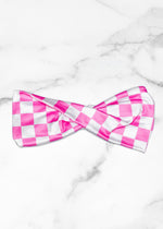 Pink Checkered Twist Headwrap