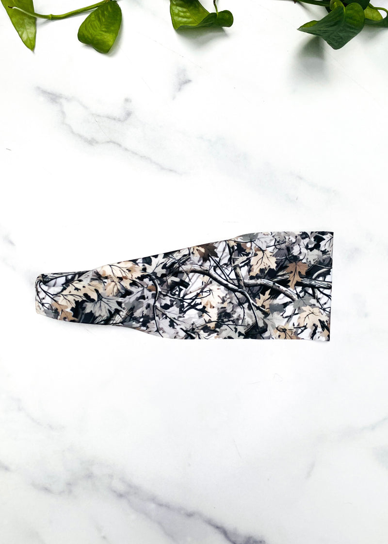 White Camo Yoga Headband
