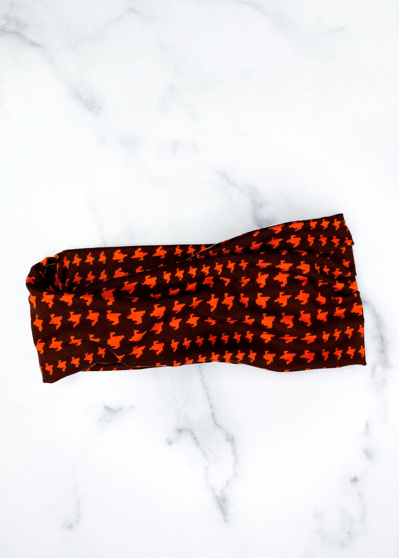 Brown & Orange Extra Wide Yoga Headband