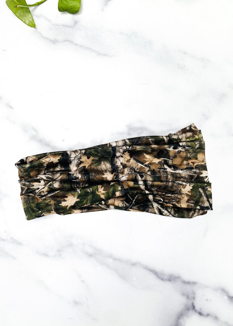 Hunting Camo Extra Wide Yoga Headband