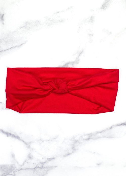 Red Top Knot Headband