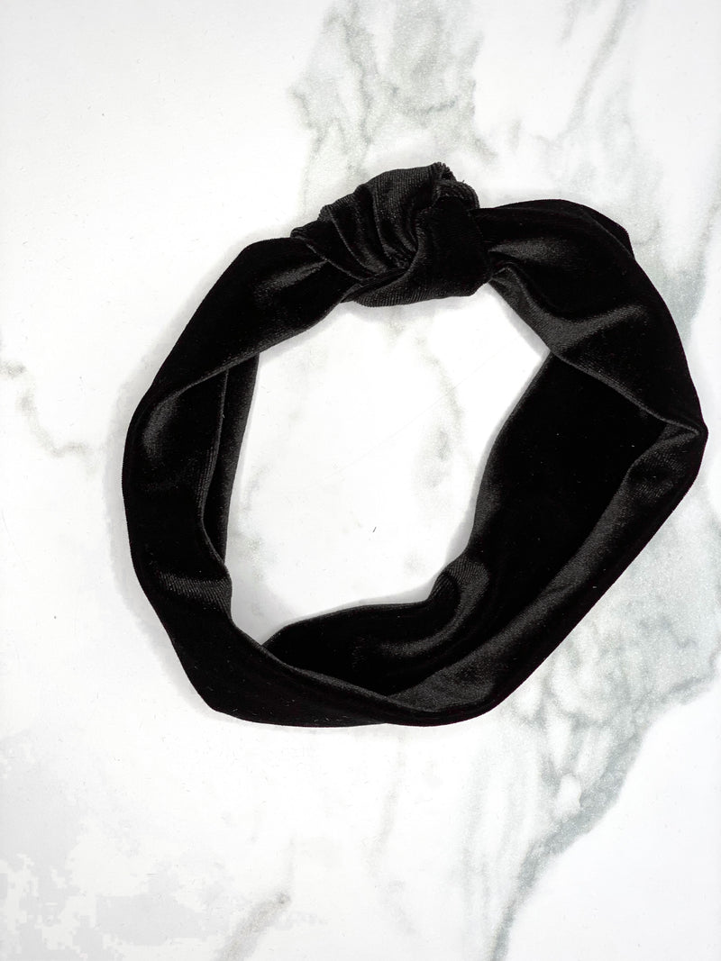 Black Velvet Top Knot Headband