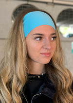 Aqua Blue Antimicrobial Yoga Headband