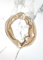 Cream Velvet Top Knot Headband