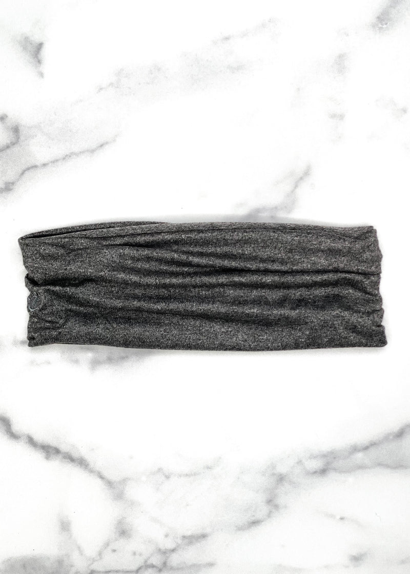 Extra Wide Yoga Headband in Charcoal Gray