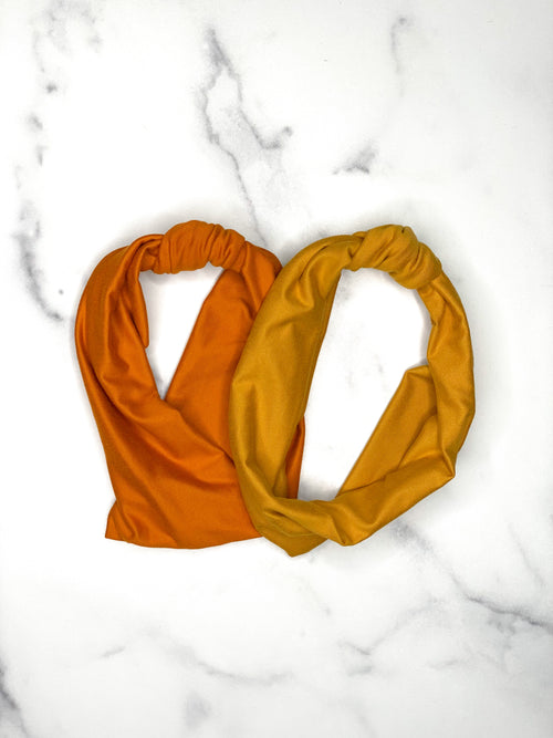 Extra Wide Yoga Headbands in Yellow and Orange