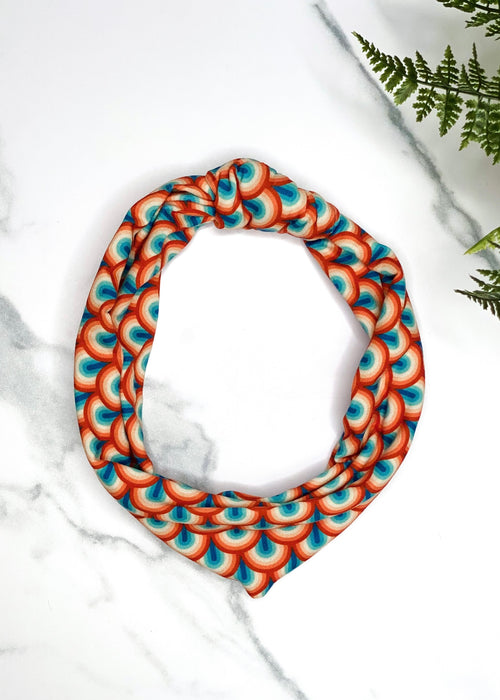 Retro Rainbow Top Knot Headband