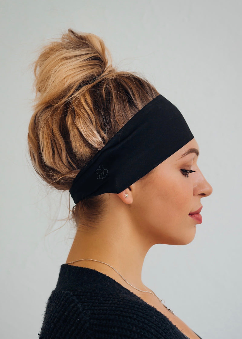 Basic Black Antimicrobial No Slip Headband