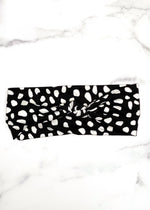 Knot Headband in Black Spots