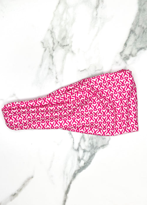 Pink Ribbon Headband for Breast Cancer Awareness