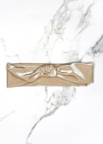 Cream Velvet Top Knot Headband