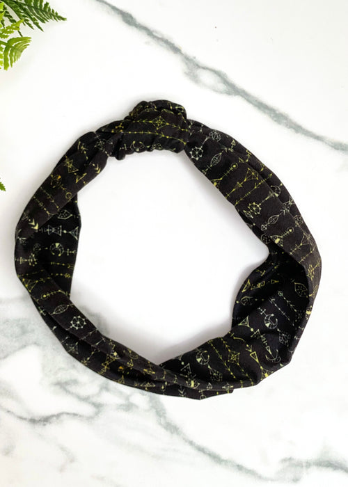 Black Top Knot Headband