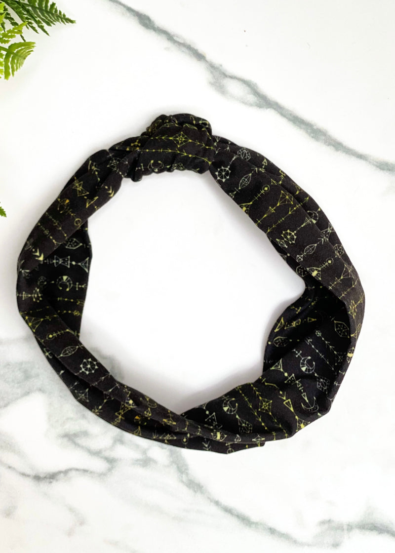 Black Top Knot Headband