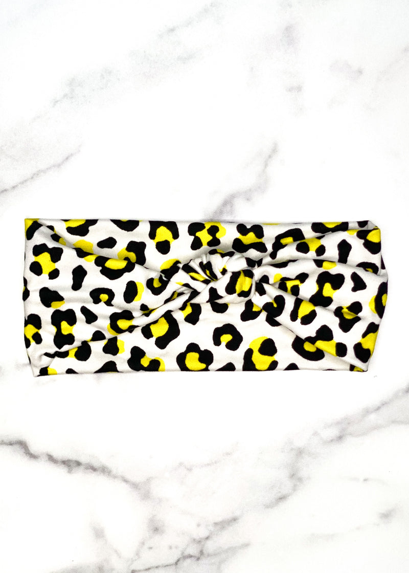 Knot Headband in Neon Cheetah