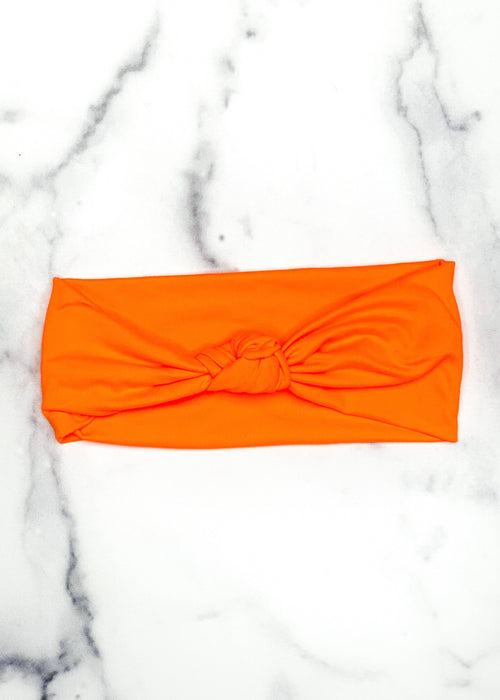 Neon Orange Knot Headband