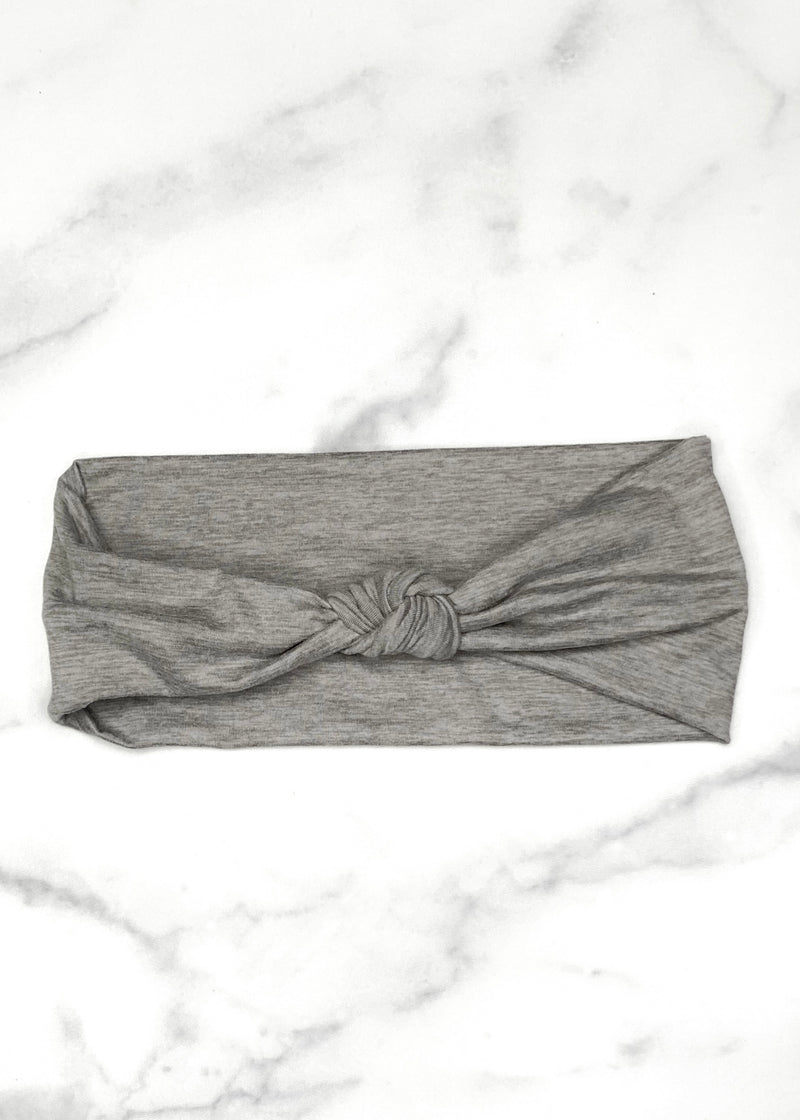 Heather Grey Top Knot Headband