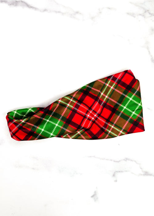 Red and Green Plaid Headband