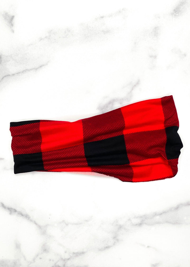 Flannel Print Extra Wide Yoga Headband