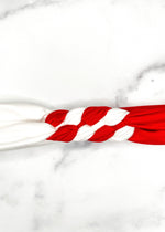 Red & White Braided Headband