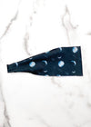 Black Yoga Headband with Moons and Plants