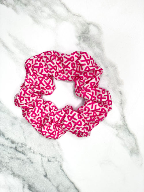 Pink Ribbon Breast Cancer Awareness Scrunchie