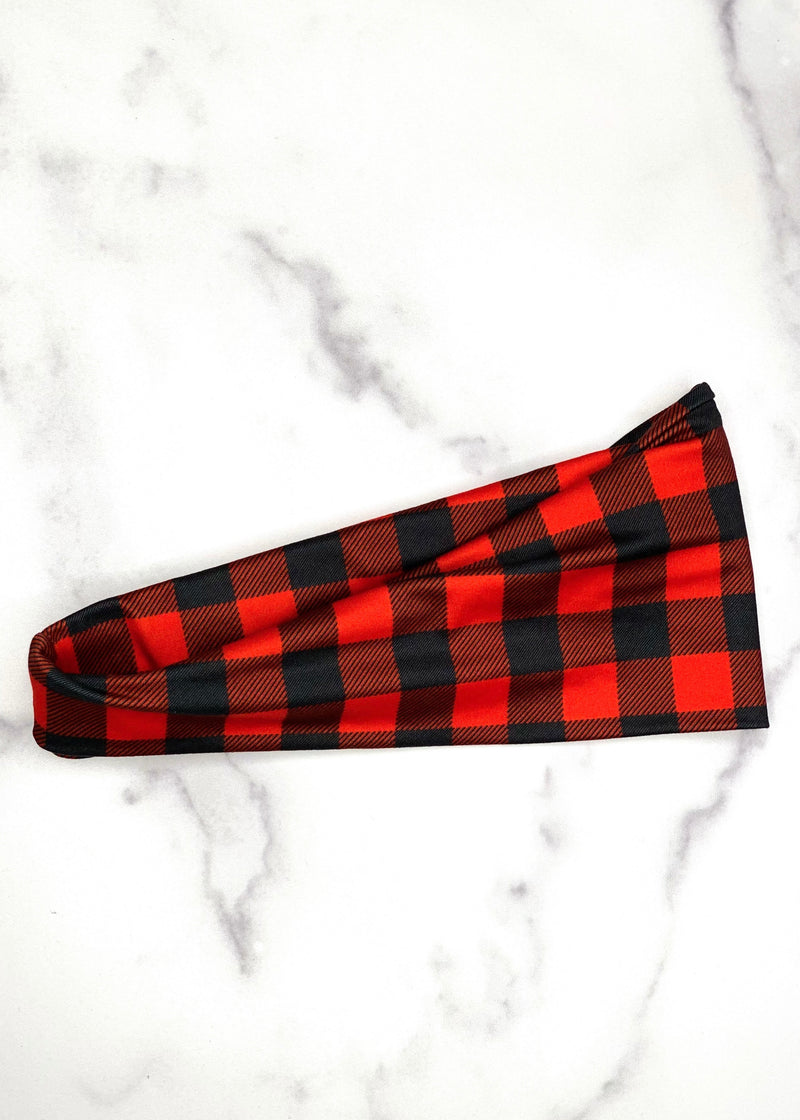 Lumberjack Headband in Red and Black