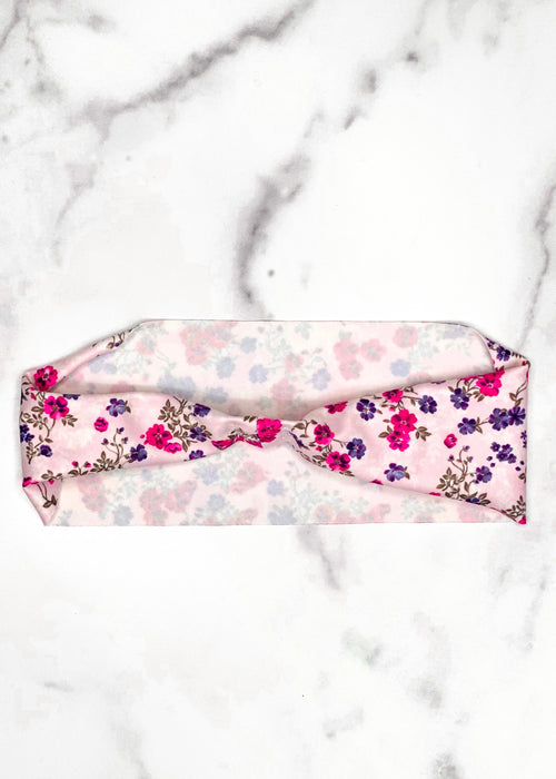 Pink Floral Running Headband