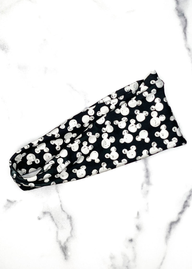 Black & White Mickey Twist Headwrap