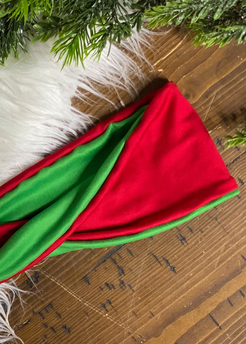 Red and Green Reversible Headband