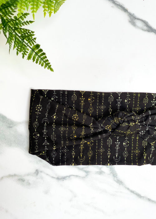 Black Top Knot Headband