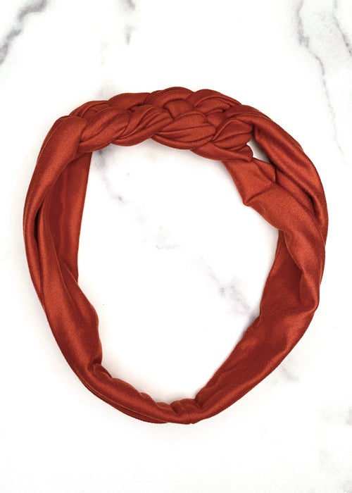 Boho Braided Headband in Burnt Orange