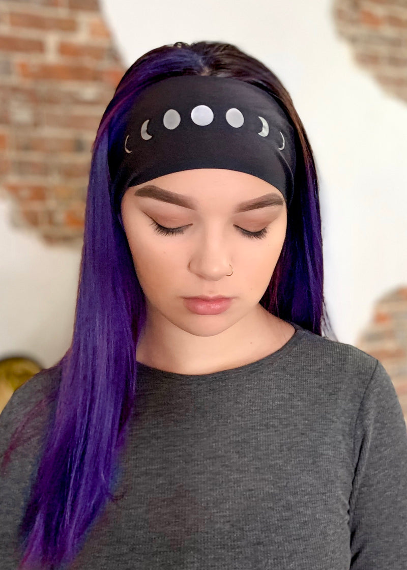 Linear Moon Phases Yoga Headband