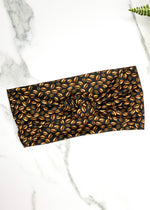 Coffee Bean Printed Knot Headband