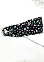 Dog Paws and Hearts Running Headband 