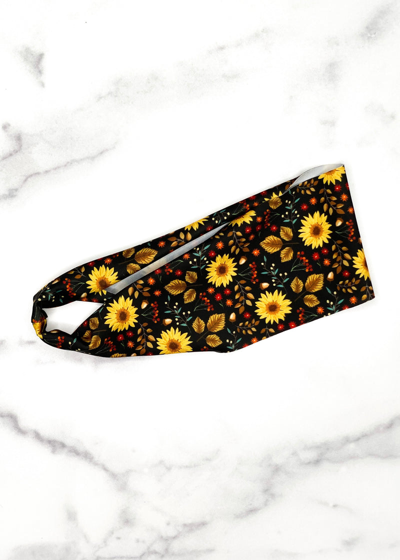 Yoga Headband with Sunflowers