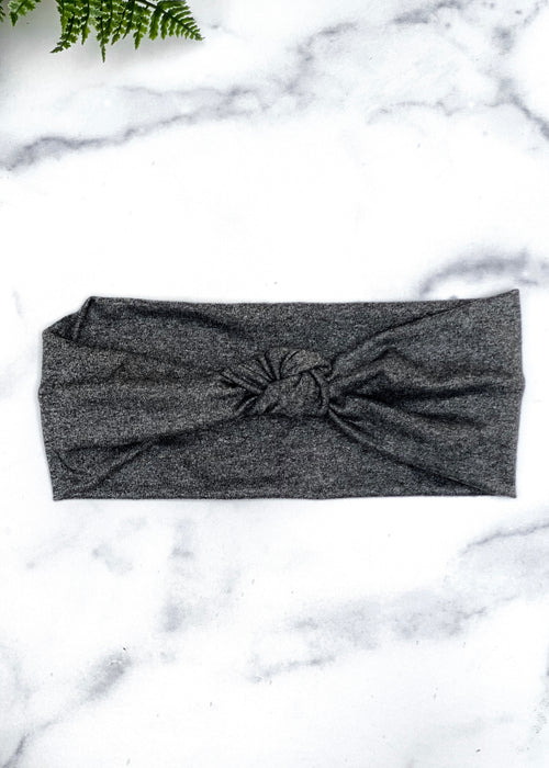 Charcoal Top Knot Headband