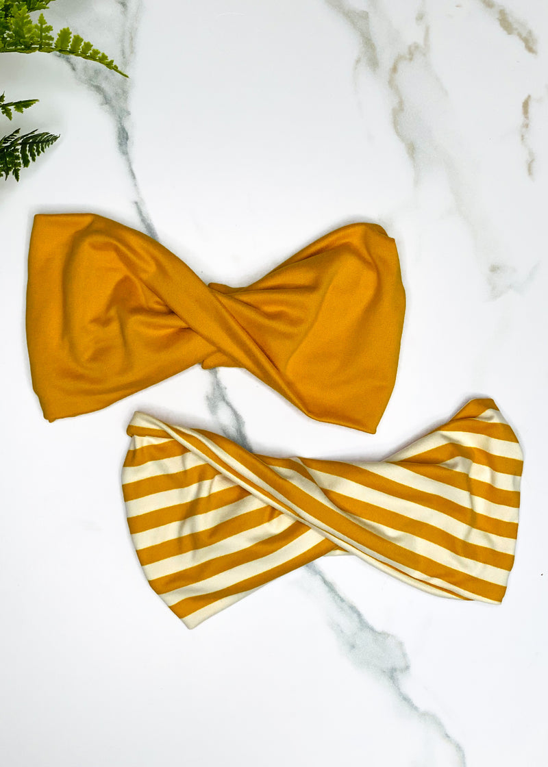 Mustard Yellow Twisted Headbands by MandaBees