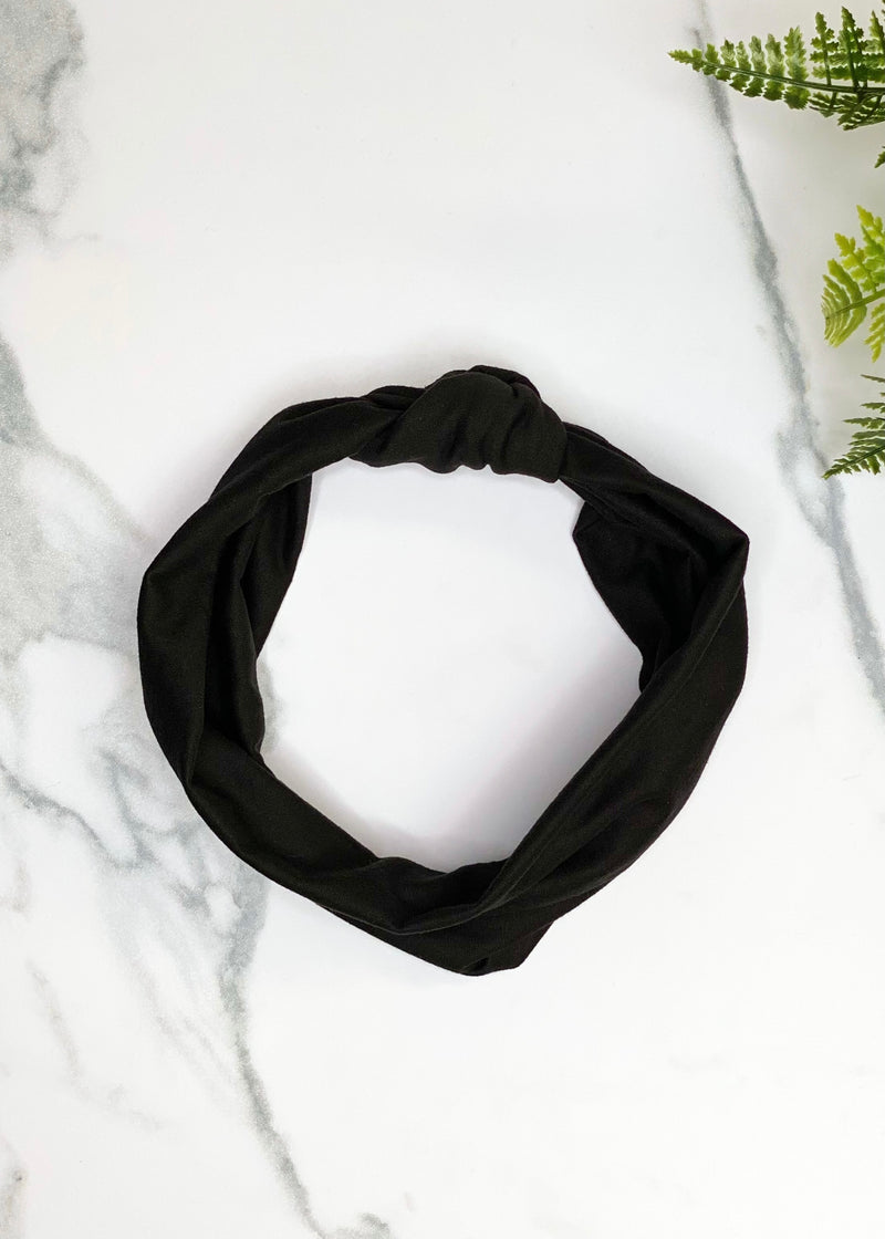 Black Knotted Headband by MandaBees